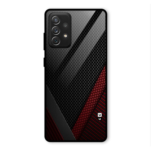 Classy Black Red Design Glass Back Case for Galaxy A72