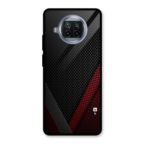 Classy Black Red Design Glass Back Case for Mi 10i