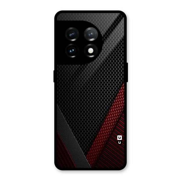 Classy Black Red Design Glass Back Case for OnePlus 11