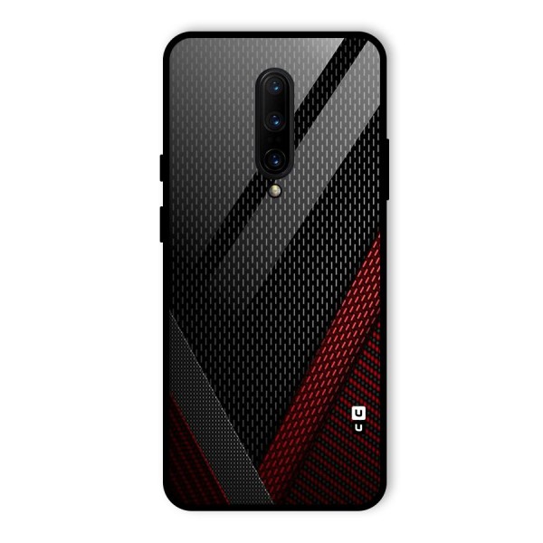 Classy Black Red Design Glass Back Case for OnePlus 7 Pro