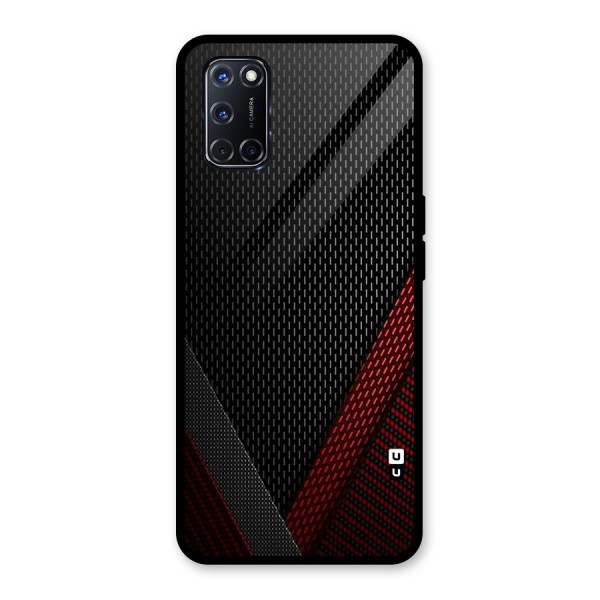 Classy Black Red Design Glass Back Case for Oppo A52