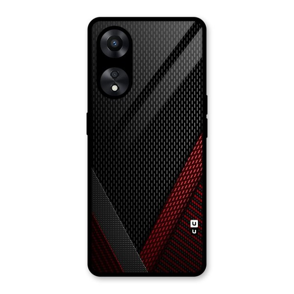 Classy Black Red Design Glass Back Case for Oppo A78