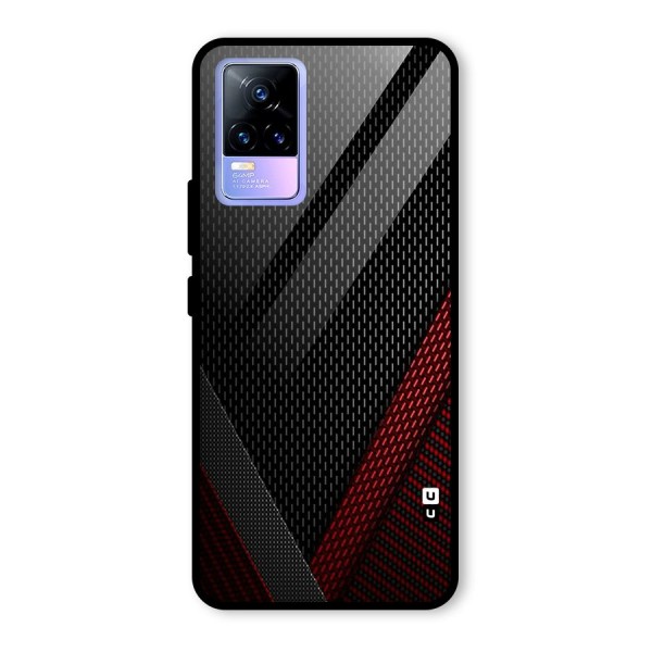 Classy Black Red Design Glass Back Case for Vivo Y73