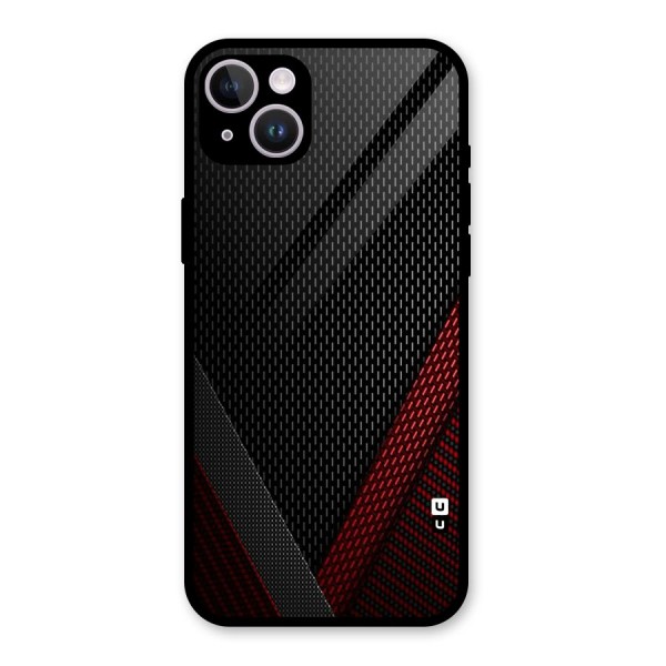 Classy Black Red Design Glass Back Case for iPhone 14 Plus