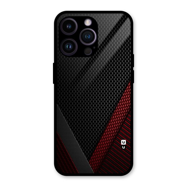 Classy Black Red Design Glass Back Case for iPhone 14 Pro Max