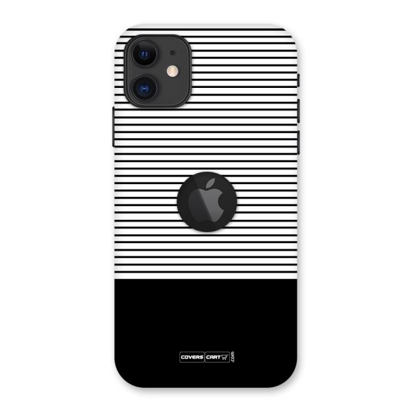 Classy Black Stripes Back Case for iPhone 11 Logo Cut