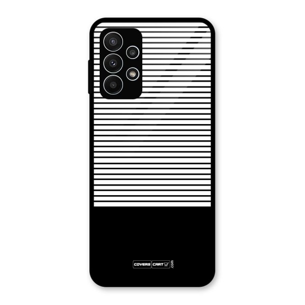 Classy Black Stripes Glass Back Case for Galaxy A23