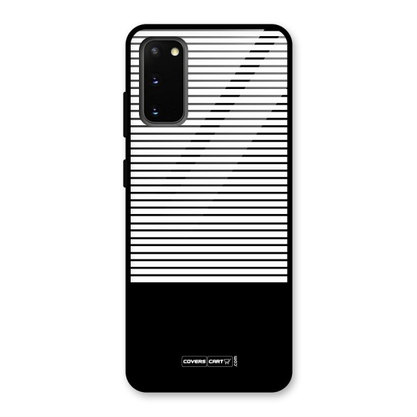 Classy Black Stripes Glass Back Case for Galaxy S20