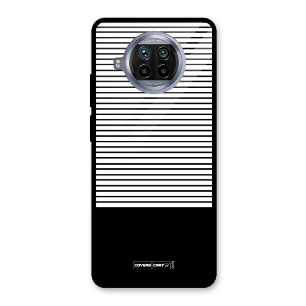 Classy Black Stripes Glass Back Case for Mi 10i