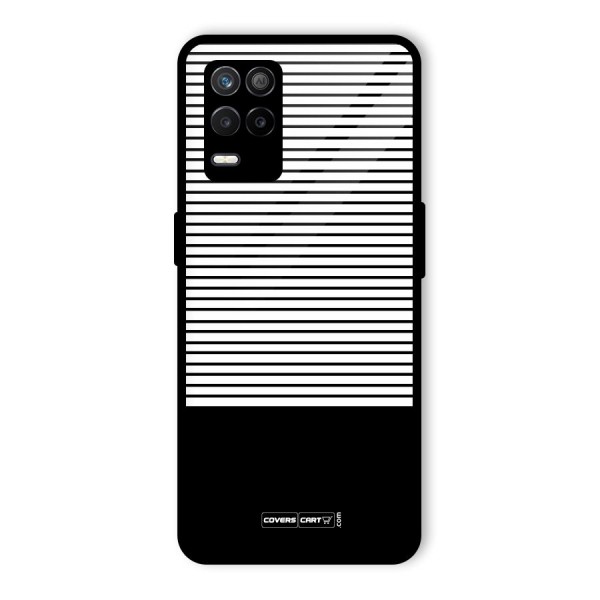 Classy Black Stripes Glass Back Case for Realme 8 5G