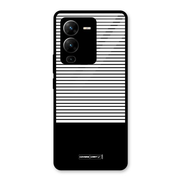 Classy Black Stripes Glass Back Case for Vivo V25 Pro