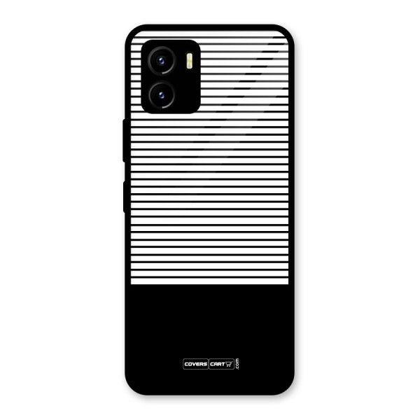 Classy Black Stripes Glass Back Case for Vivo Y15s