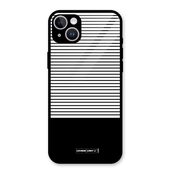 Classy Black Stripes Glass Back Case for iPhone 14 Plus