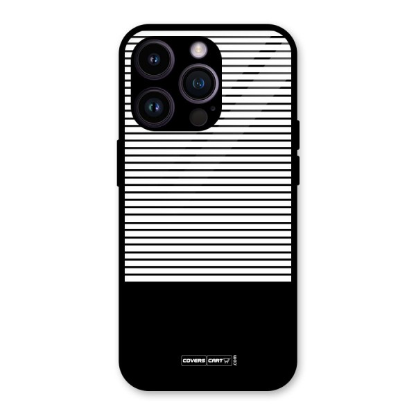 Classy Black Stripes Glass Back Case for iPhone 14 Pro