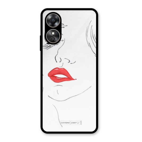 Classy Girl Glass Back Case for Oppo A17