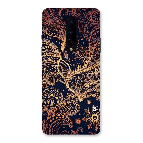 Classy Golden Leafy Design Back Case for OnePlus 8