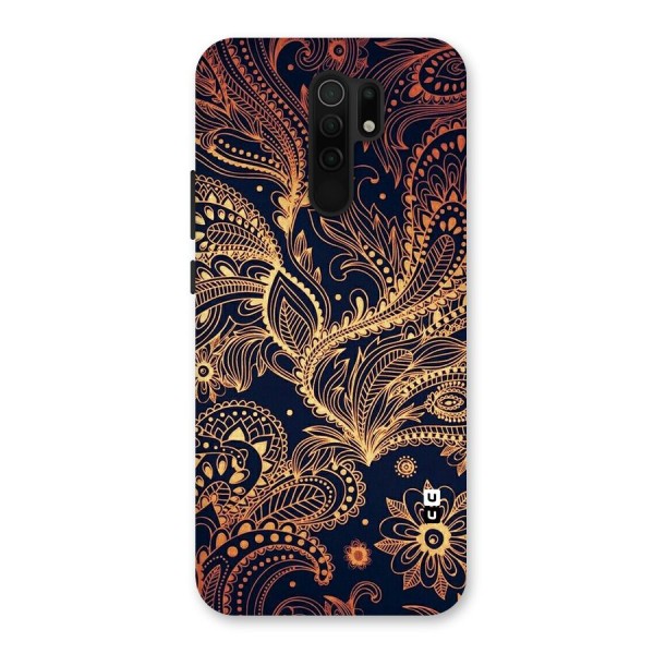 Classy Golden Leafy Design Back Case for Poco M2