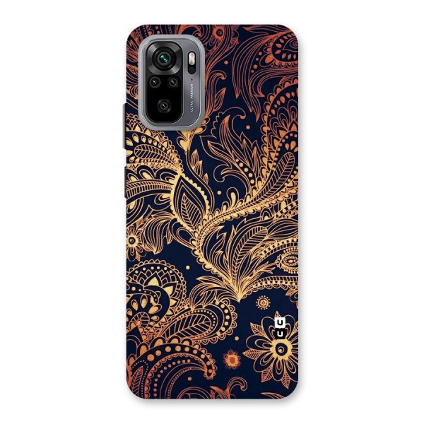 Classy Golden Leafy Design Back Case for Redmi Note 10