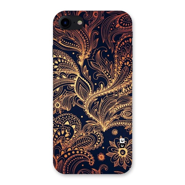 Classy Golden Leafy Design Back Case for iPhone SE 2020