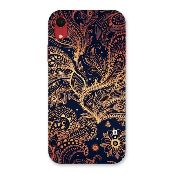 Classy Golden Leafy Design Back Case for iPhone XR