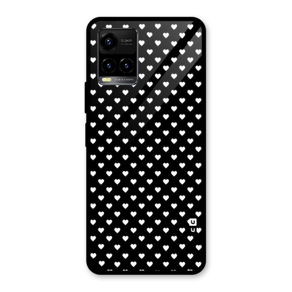 Classy Hearty Polka Glass Back Case for Vivo Y21 2021