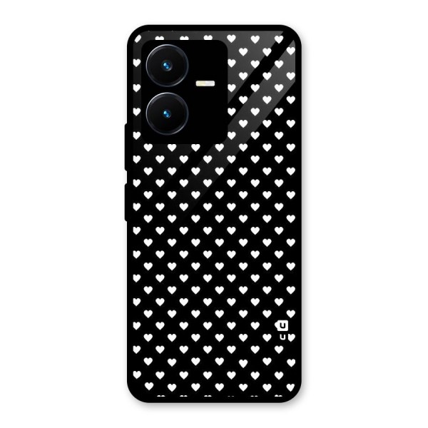 Classy Hearty Polka Glass Back Case for Vivo Y22