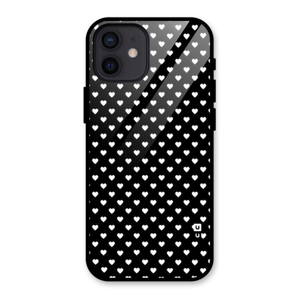 Classy Hearty Polka Glass Back Case for iPhone 12
