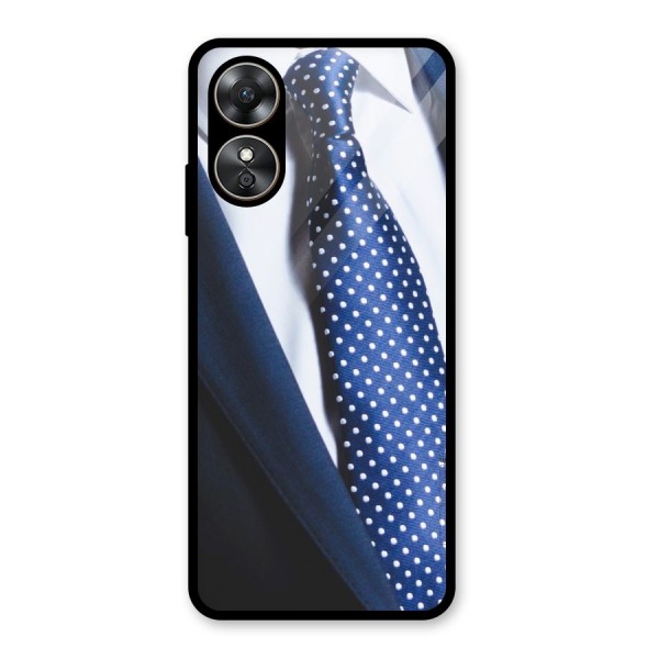 Classy Tie Glass Back Case for Oppo A17