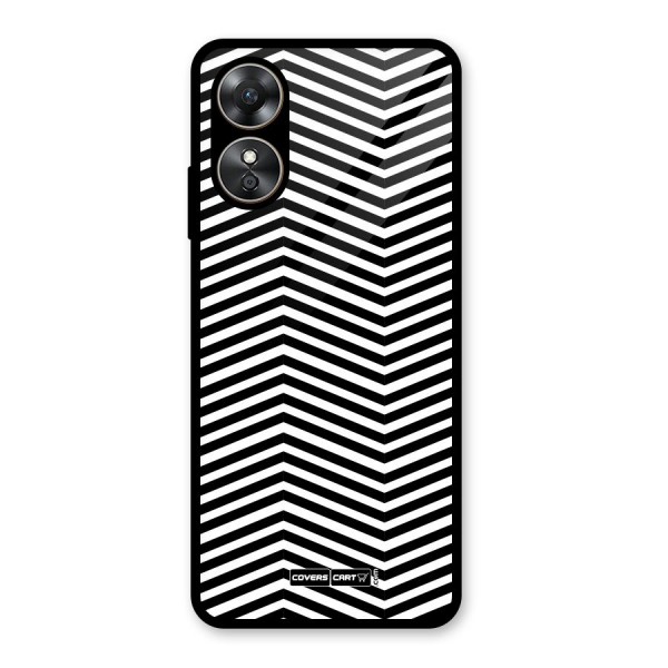 Classy Zig Zag Glass Back Case for Oppo A17