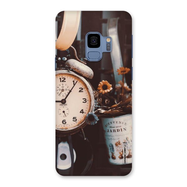 Clock And Flowers Back Case for Galaxy S9