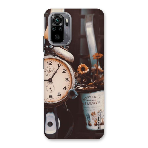 Clock And Flowers Back Case for Redmi Note 10