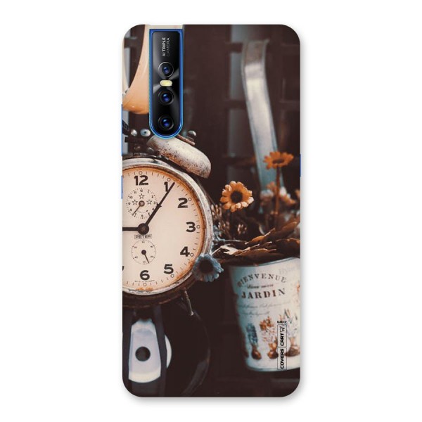 Clock And Flowers Back Case for Vivo V15 Pro