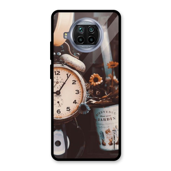 Clock And Flowers Glass Back Case for Mi 10i