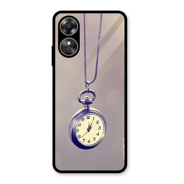 Clock Locket Glass Back Case for Oppo A17