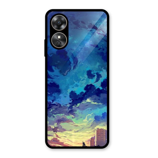 Cloud Art Glass Back Case for Oppo A17