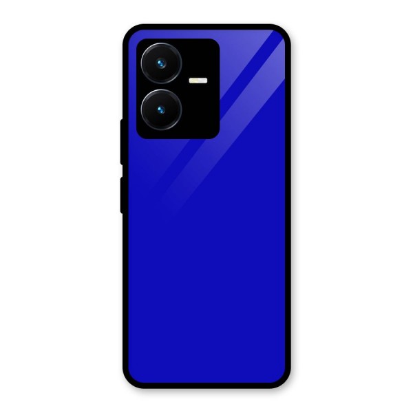 Cobalt Blue Glass Back Case for Vivo Y22