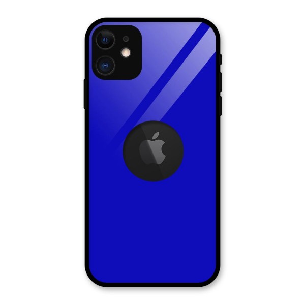 Cobalt Blue Glass Back Case for iPhone 11 Logo Cut