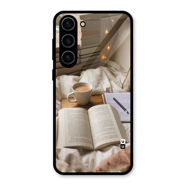 Coffee And Books Glass Back Case for Galaxy S23 Plus