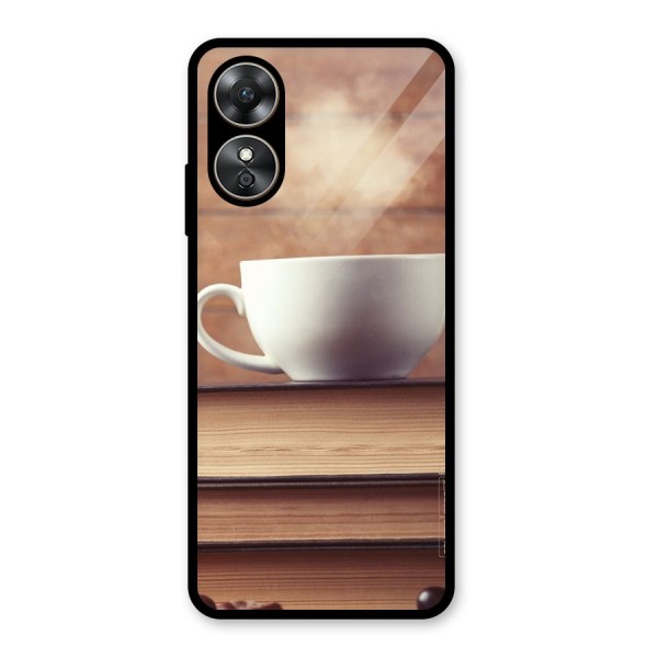 Coffee And Bookworm Glass Back Case for Oppo A17