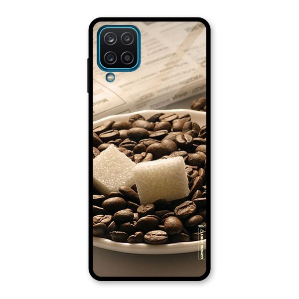 Coffee And Sugar Cubes Glass Back Case for Galaxy A12