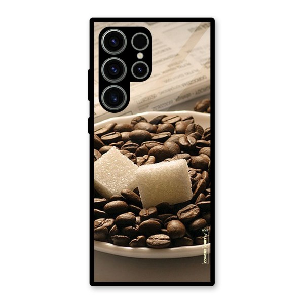 Coffee And Sugar Cubes Glass Back Case for Galaxy S23 Ultra