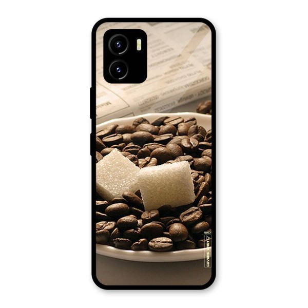 Coffee And Sugar Cubes Glass Back Case for Vivo Y15s