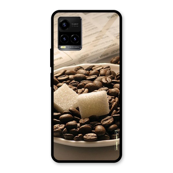 Coffee And Sugar Cubes Glass Back Case for Vivo Y21G