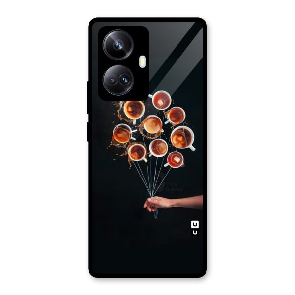 Coffee Balloon Glass Back Case for Realme 10 Pro Plus