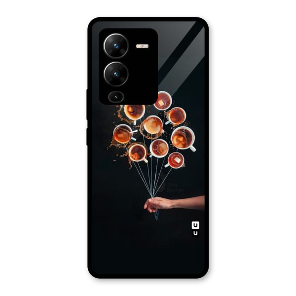 Coffee Balloon Glass Back Case for Vivo V25 Pro