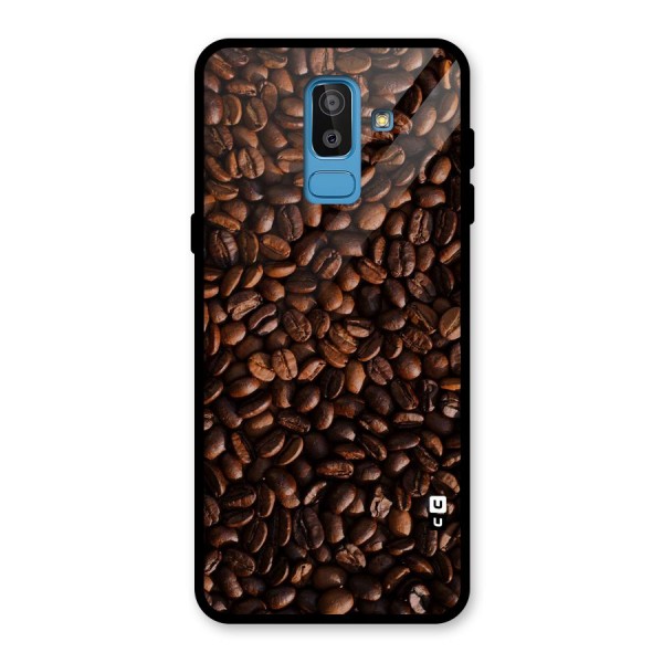 Coffee Beans Scattered Glass Back Case for Galaxy J8