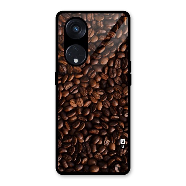 Coffee Beans Scattered Glass Back Case for Reno8 T 5G