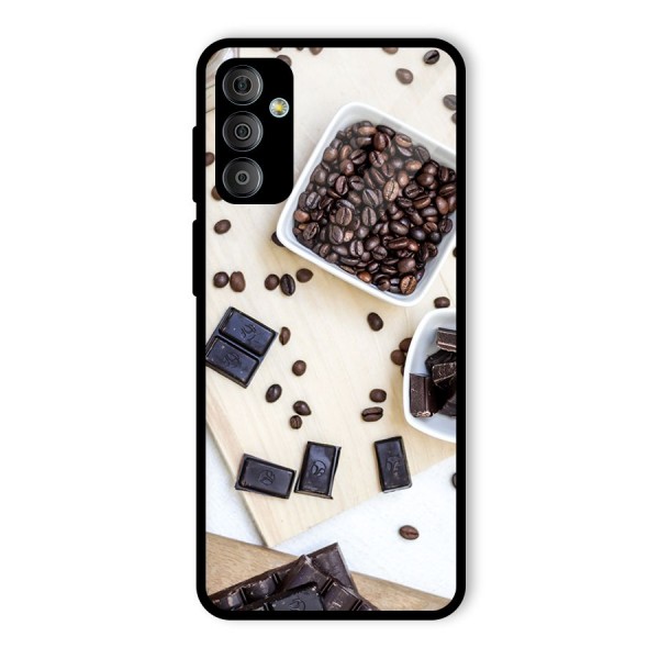 Coffee Beans and Chocolate Glass Back Case for Galaxy F23