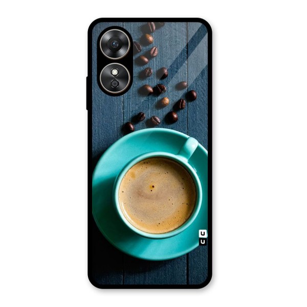 Coffee Beans and Cup Glass Back Case for Oppo A17