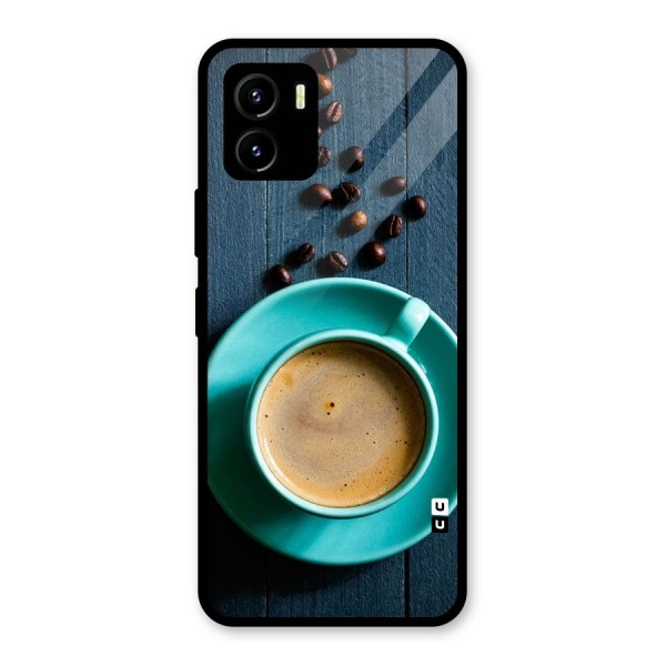 Coffee Beans and Cup Glass Back Case for Vivo Y15s